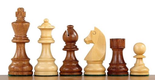 Jeu d'échec & Echiquier Allemand Staunton Acacia / Boxwood Chess Morceaux 3